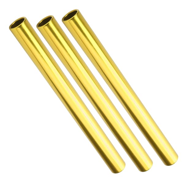 3 stk. stafetpinde i aluminiumslegering med galvanisering til atletik og sprint – guld