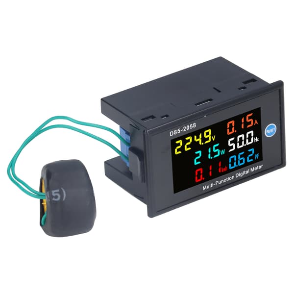 Effektmåler Enkeltfaset LCD Digital Display Spændingsstrømsmåler Tester AC 200‑450V