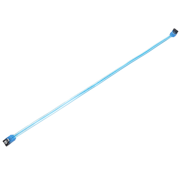 Sata Cable 3.0 SolidState gjennomsiktig blå serieport datakabel med dataoverføring for PC-datamaskin (1 rett 1 albue)