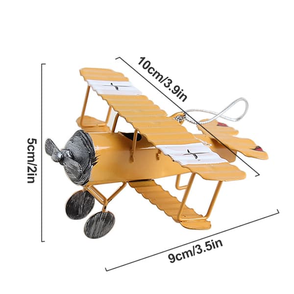 3 st Hängande Flygplansprydnad Retro Dekoration Järn Flygplansmodell för Bil Skrivbord Gul Röd Blå