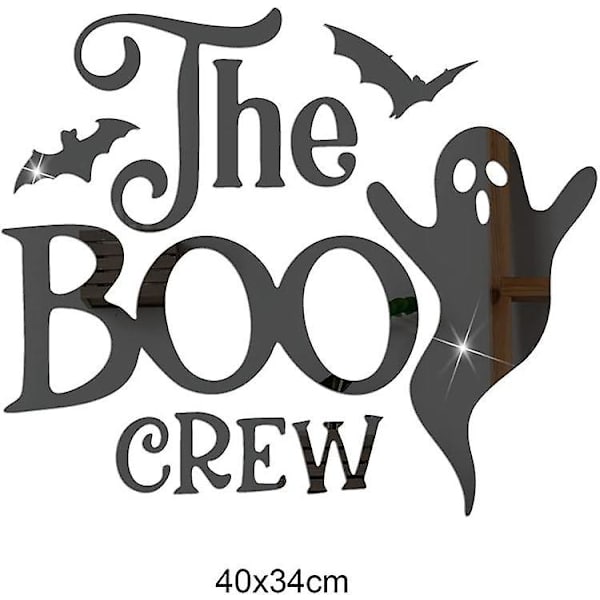 Spöke Bat 3D Väggdekaler - Halloween Spegel Dekoration för Sovrum, Fönster och Fest
