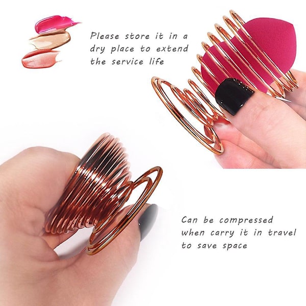 Svamp Blenderhållare - 2-pack, Makeup Svamp Torkställ Stativ Skönhetsgåva - Ros