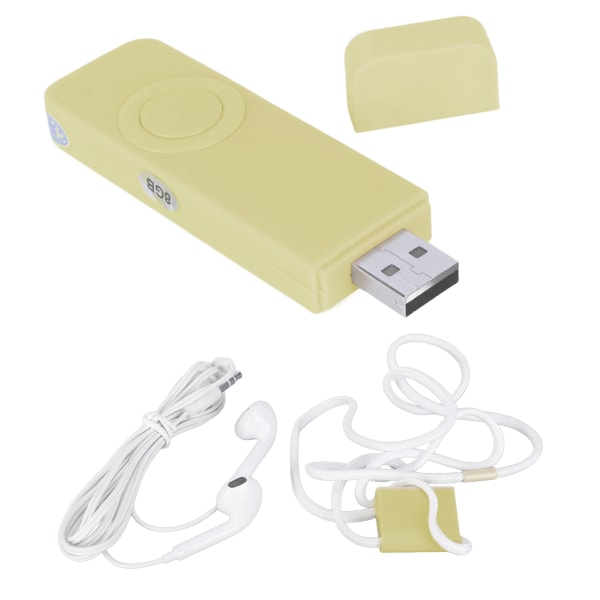 MP3-afspiller 8GB Hukommelse 64GB Udvidbar USB Flash Drive Type Support OTG HiFi Lossless Sound Slank bærbar musikafspiller Gul