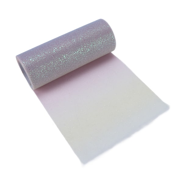 Regnbue Glitter Tulle Lang Fleksibel Utsøgt Praktisk Bred Anvendelse Funklende Tulle til Bryllupsfest Lyseblå Gul