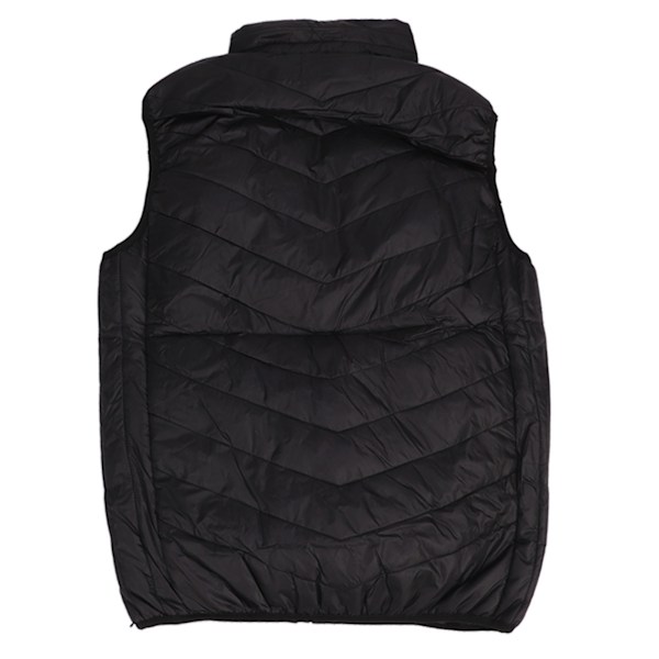 Oppvarmet vest for menn, smart USB elektrisk vest, vinter termisk oppvarmingsvest, 9 soner oppvarming, svart, 2XL