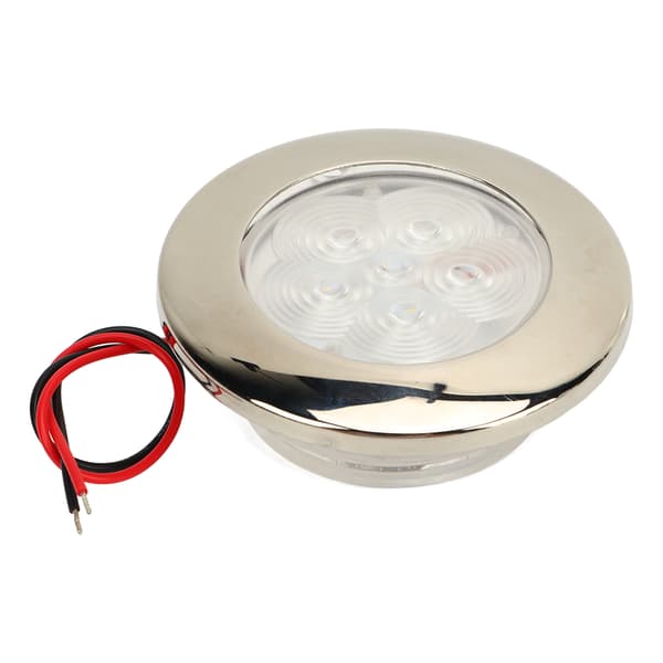 LED Puck Light DC12V RV Båt Tak Infälld Montering Interiörbelysning 1W Solljus Vit 5500‑6300K