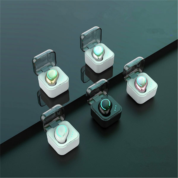 Enkelte øre Bluetooth-øretelefoner 5.0 In Ear True Wireless Earbuds Sports Usynlige øreprop-headset