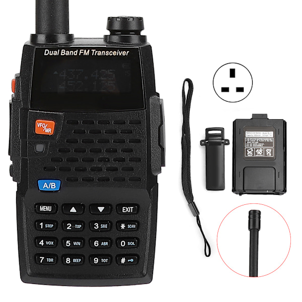 UV-F9+ Marine IP67 Waterproof Walkie Talkie UHF/VHF Dual Band Two Way Radio (100-240V)UK