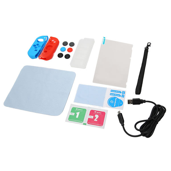 Tillbehör för Switch Family Bundle - skärmskydd, greppskydd, kortfodral, bärväska - allt i ett