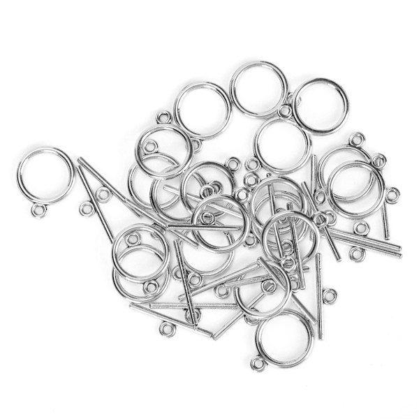 100 set med växelslås i legering 2 mm OT-spänne DIY-smyckestillverkningstillbehör för halsband armbandSilver