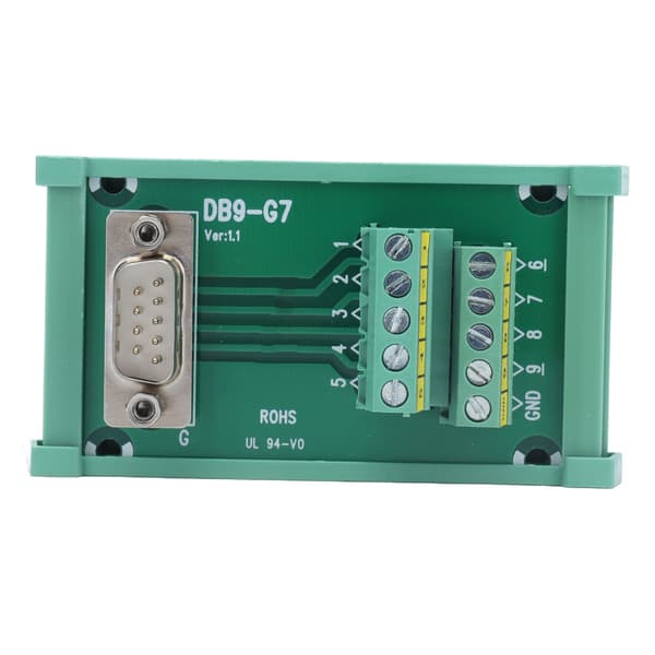 DB9 til terminalkoblingsadapterplate PCB-kort rett hann med etui DC60V DB9-G7