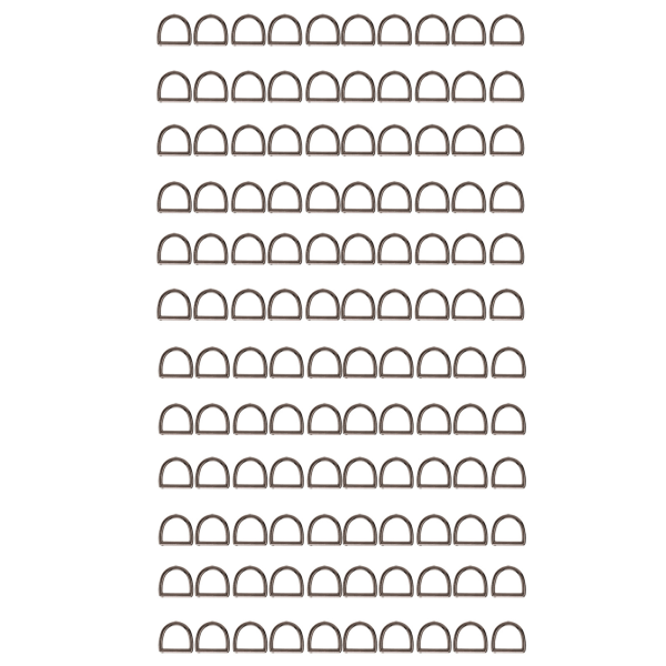 120 st Metall D-ringar Multipurpose zinklegering D-formade spännen för DIY-handväskor Ryggsäckar Kläder Bälten Silver Svart