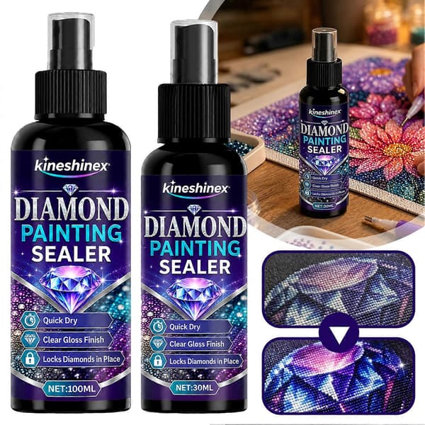 Diamantmålningsförseglingsspray, Diamantmålningskonstlim Snabbtorkande Glansig Ytbehandling för Diamantkonst 100ml