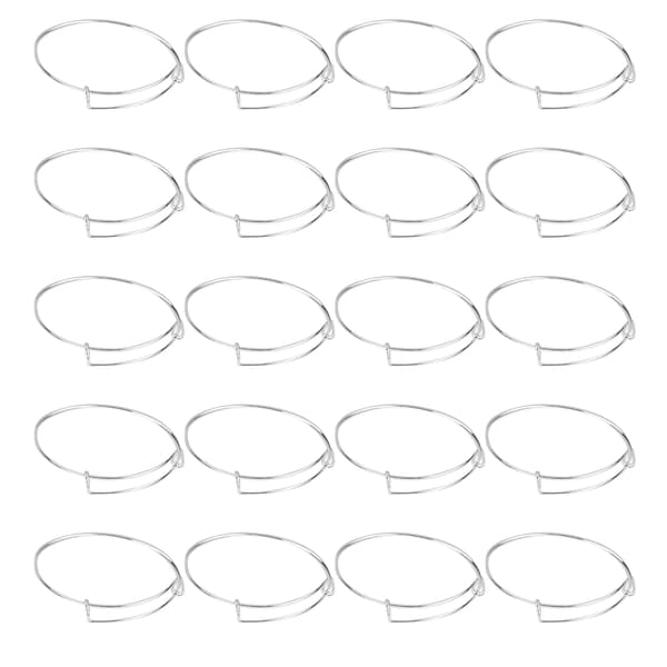 20 STK rustfritt stål rustfri utvidbar armring justerbar DIY håndlaget sølvarmbånd