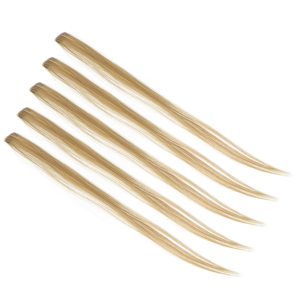 5kpl Clip in Hairpiece Värilliset suorat hiuspidennykset Clip Hiuslisäkkeet juhliin CosplayFlaxen
