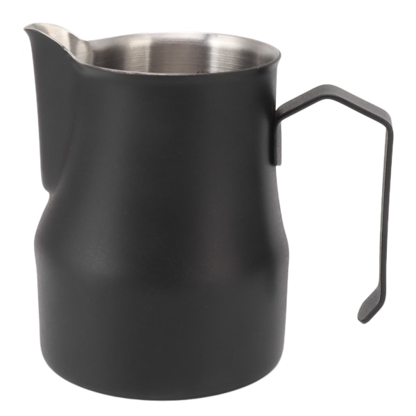 Melkeskummerkopp 304 Rustfritt Stål Tute Munn Skala Kaffe Latte Melkeskummerkopp for Arbeidskontor Matt Svart 550ml