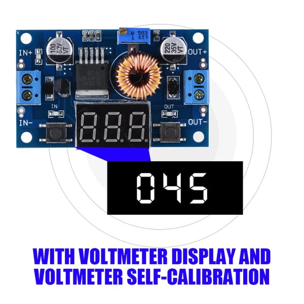 5A 75W DC-DC Justerbar Step-down Modul Spændingsregulator LCD-skærm