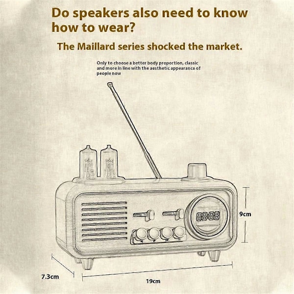 Kannettava Retro Bluetooth-kaiutin FM-radio langaton subwoofer