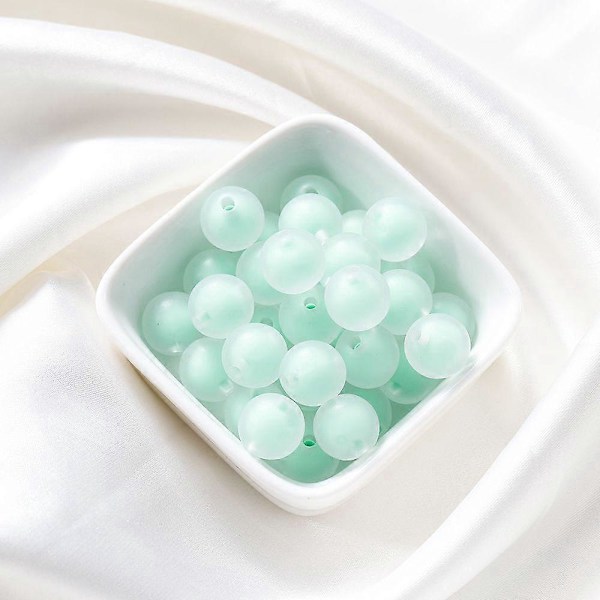 30-50 stk. Fargerike AB Frostede Klare Akrylkuler for DIY Smykkelaging Håndlagde Tilbehør Størrelse 8-15mm FrostedGreen 8mmx50stk