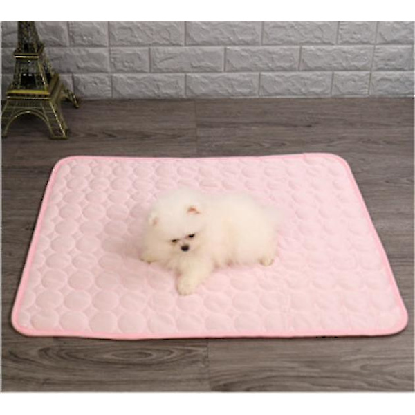 Køleunderlag i isesilke til hunde og katte - Kennelpude tæppe 70*55cm Pink