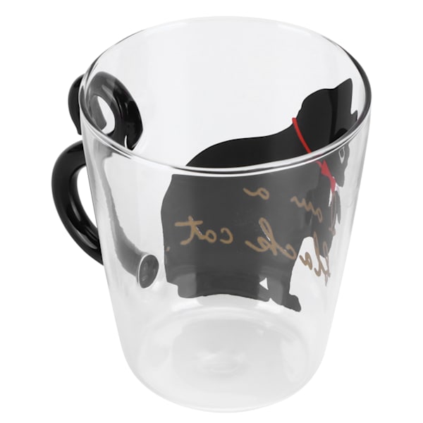 Kattekop Kaffe Mælk Te Vand Glas Børneflaske Transparent Varmebestandig Genanvendelig Krus(Sort Kat )