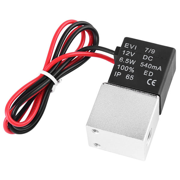 12V DC 1/8" 2-vejs normalt lukket pneumatisk aluminium elektrisk magnetventil luftventil