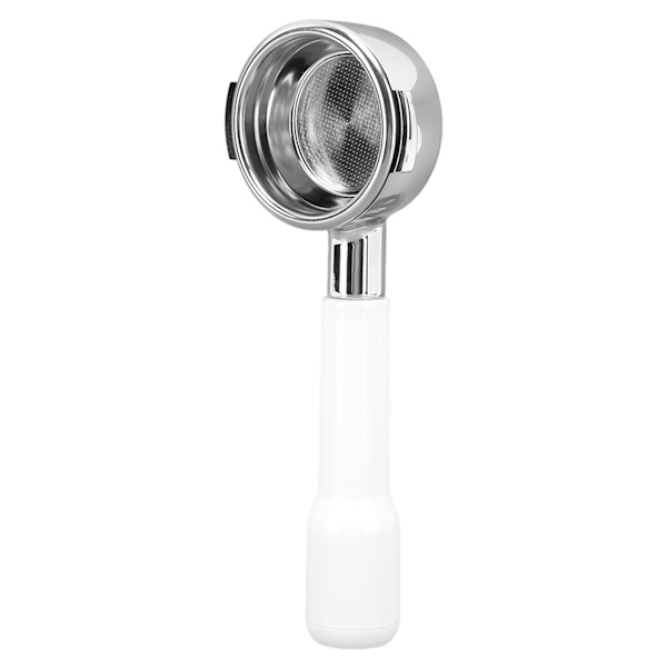Kahvinkeitin Portafilter 58 mm E61 Yhden Kerroksen Suodatin Pohjaton Kädessäpidettävä Portafilter Kotikahvilaan C2 Muovi Valkoinen