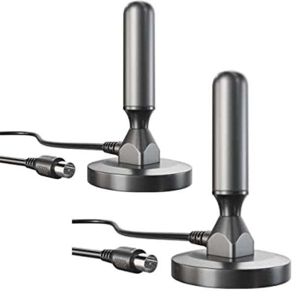 DVB-T2 HD/DVB-T DTT-antenne til maksimal digital modtagelse med stabil magnetisk fod og 3 m kabel til alle DVB-T2/DVB-T DTT-modtagere – massiv version
