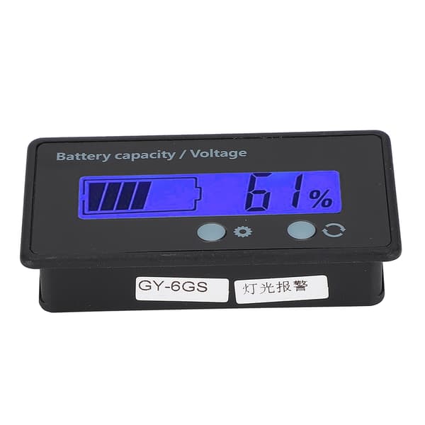 GY-6GS Batteriström LCD-display Voltmeter 12-84V med ljuslarmfunktion (blått ljus)