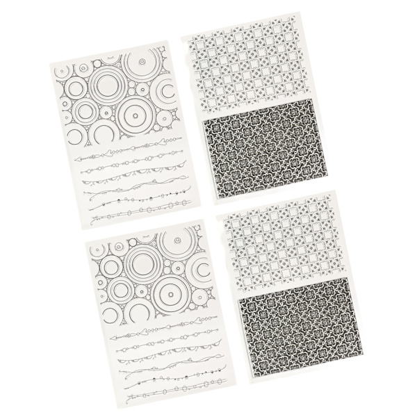 4 stk. gjennomsiktige stempler DIY interessant holdbart gjenbrukbart TPR-materiale gjennomsiktig utseende prege scrapbooking-verktøy