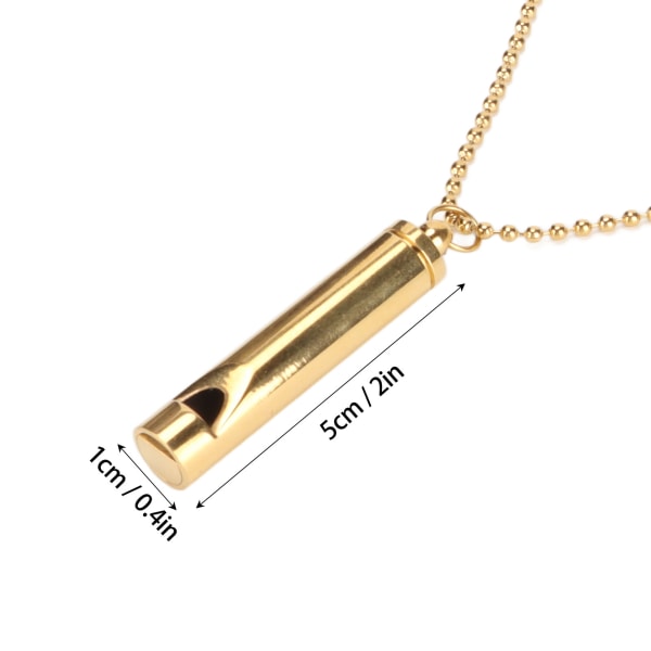 Stress Angst Relief Åndedræt Halskæde Rustfrit Stål Meditation Whistle Halskæde til Mænd Kvinder Guld