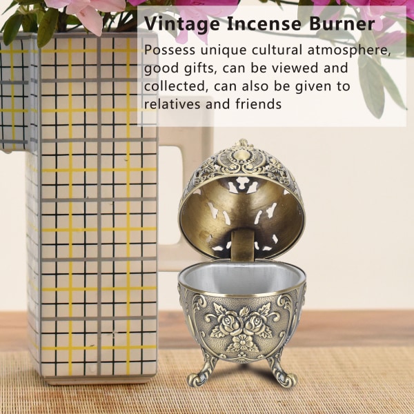 Vintage Røgelse Brænder Holder Ornament Dekoration Hjemmekontor Soveværelse Metal Craft Gift
