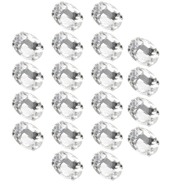 20 st klorhinestones glänsande DIY handsömnad skodekoration klädtillbehör (18 x 13 mm oval form)