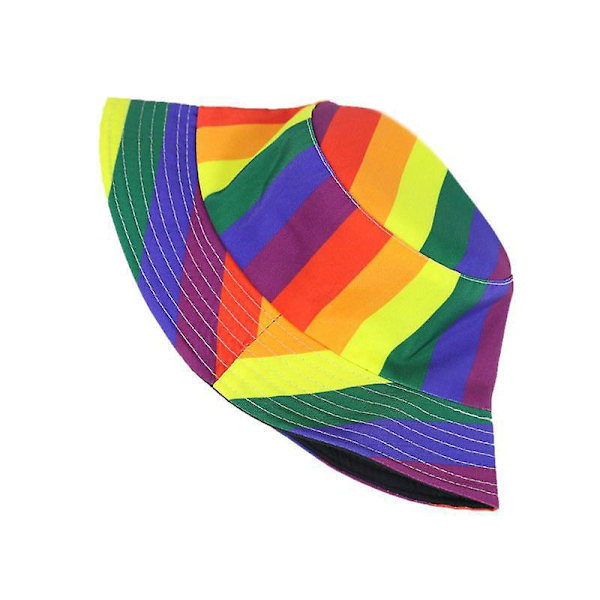 Rainbow Stripe UV-skydd fiskehatt med andningsbar design för Pride Moon Cruising