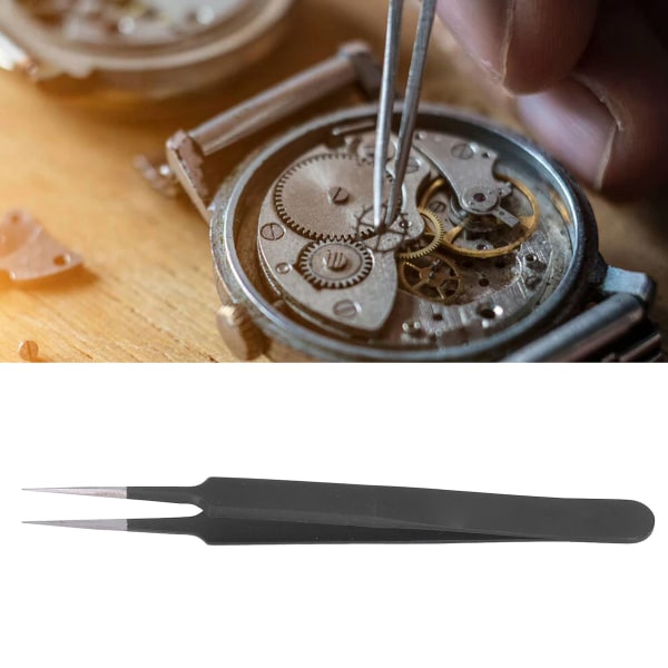 Antistatisk pincet i rustfrit stål med spids spids - perfekt til vedligeholdelse og reparation (1 stk)