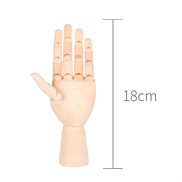 Træ Palm Leddresistent Mannequin Model til Kunstnere - 18cm