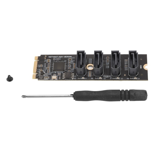 M.2 NVME til SATA adapterkort Drev gratis plug and play M2 KEYM NVME PCIE til 4 port SATA3.0 udvidelseskort