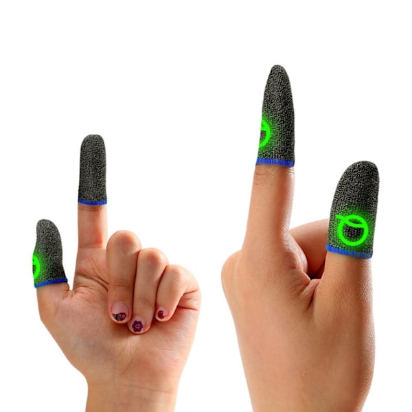2 st Luminous Mobile Gaming Controller Finger Sleeves Mobile Game Handskar Touch Screen Finger Cots
