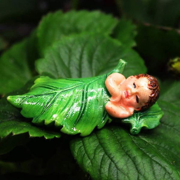 4 st Miniatyrfigurer av sovande älvor i polyresin, tillbehör för älvträdgård, tillbehör för älvträdgård, älvträdgårdsdjur p