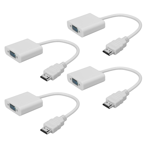 4 stk. HDMI han til VGA hun adapterkabel 1080P video high definition bærbar konverter