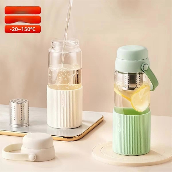 520ML Transparent Kaffemugg i Glas med Lock B