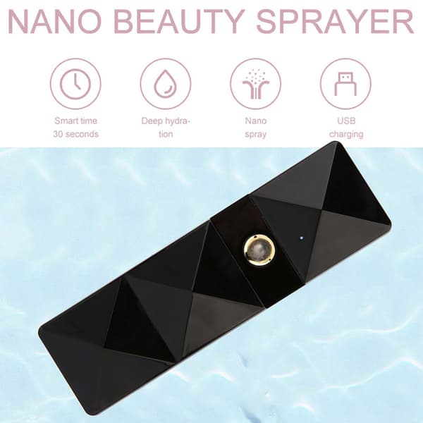 Bærbar USB Nano Handy Mist Spray Luftfukter Ansiktshydrering Atomiseringssprøyte Svart
