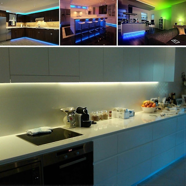 USB LED Strip Lys, 16 Farver RGB 5050 Lys, 24-tasters Infrarød Fjernbetjening, Sikker og Berøringsvenlig, DIY Indendørs Dekoration, TV Baggrundsbelysning