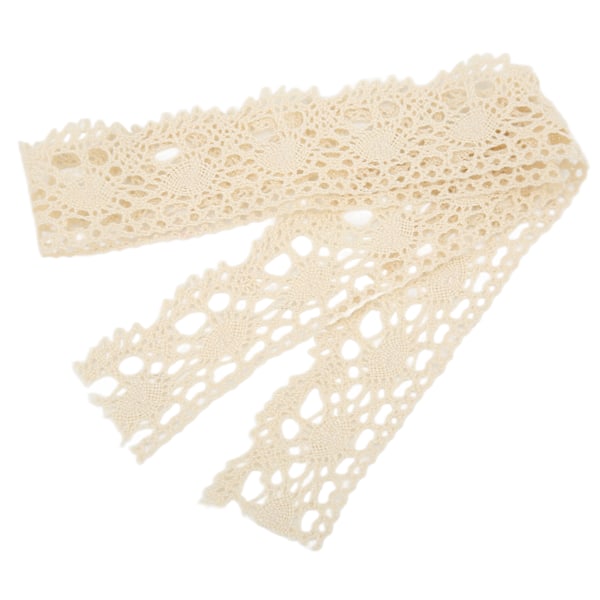Spetsband DIY Bomulls Nät 4cm Bredd 10 Yards Utsökt Tyg Spets Trim för Gardin Kläder Bordsduk Present DekorationBeige