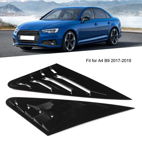 2 st sidoventilationsfönster Scoop Louver Trim Bilmodifiering Passar för A4 B9 2017-2019 Glanssvart