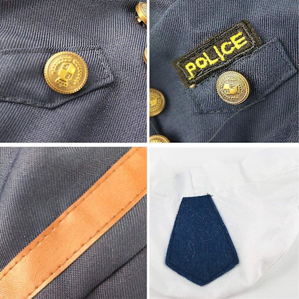 Keltainen koiran ja kissan univormu, söpöt lemmikkivaatteet, hauska cosplay-asu, siisti poliisiasu ja hattu