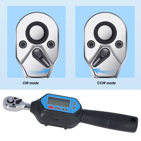 Mini Digital Display Torsion Wrench - 3 mätlägen - 1/4in - 30Nm - 72 tänder