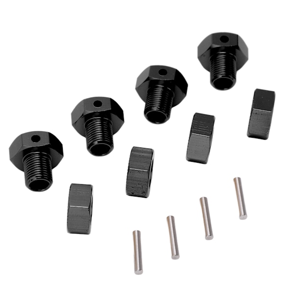 4 st/set 17 mm aluminiumlegering hjulhexkoppling för JLB 1/10 lastbilsserie RC-däckhexnavadapter svart