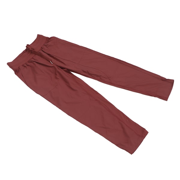 Rennot housut, joissa on kiristysnauha, naisille, hengittävät urheiluhousut, lenkkeilyyn (Vermilion) XL