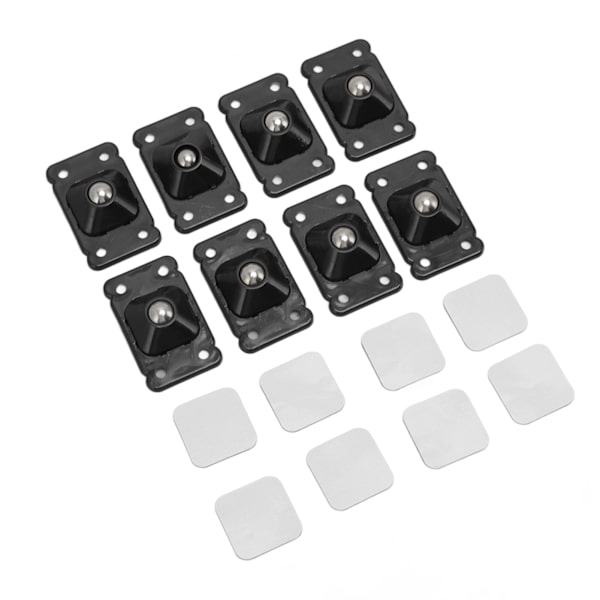 Mini Caster Wheels Adhesive 360 Degree Rotation Roller Wheels for Mini Furniture Storage Box Black